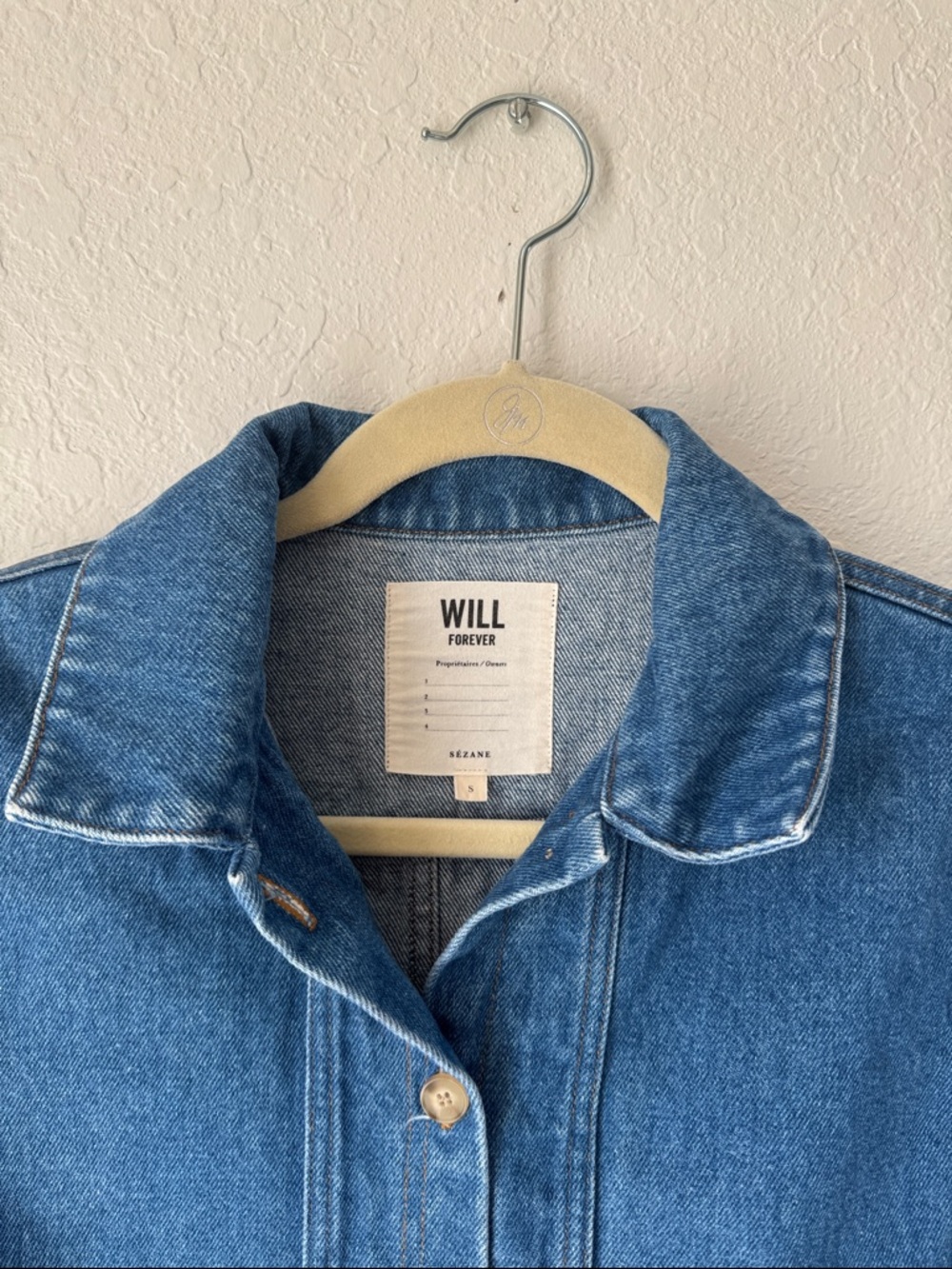 Sezane Will Jacket Denim Blue Size Small - Picture 5 of 5